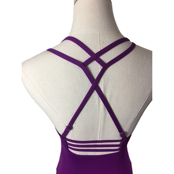 Athleta Purple Tankini Size XXS Adjustable Cross Strap UPF Quick Dry Swim Top - Picture 4 of 5